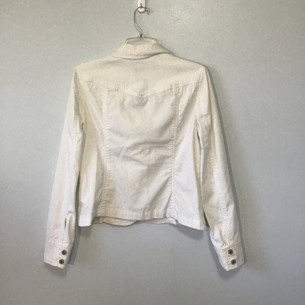 Gap Unconstructed White Single Breasted Cotton Bl… - image 7